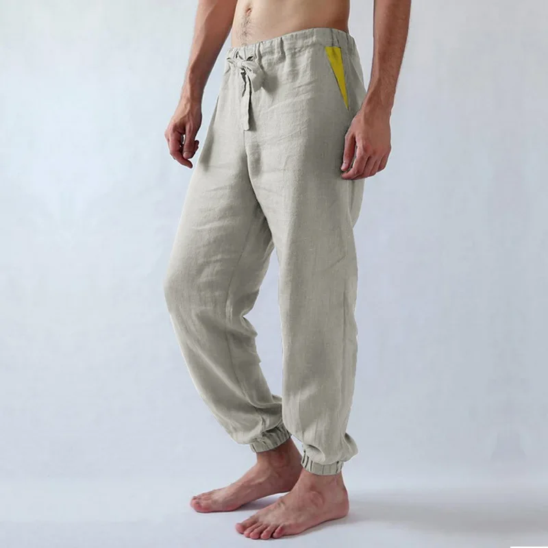 Повседневные Дышащие Брюки Hombre плюс размер брюки 5XL мужские спортивные брюки однотонные тонкие льняные джоггеры брюки женский комбинезон