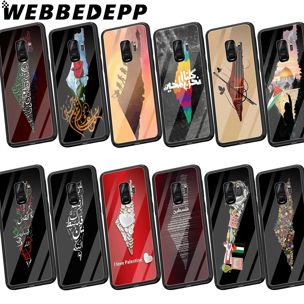 

WEBBEDEPP Palestine Broadsword Free Tempered Glass Case for Samsung Galaxy S8 S9 S10 Plus S7 Edge Note 8 9 A10 A20 A50 A70