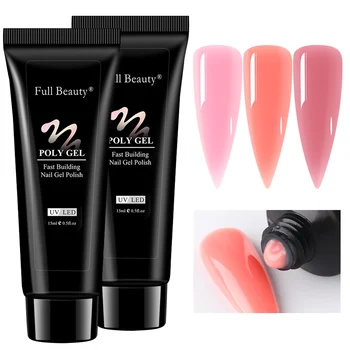 

15ml Polygel Nail Extension Poly Gel Acrylic UV Builder Gel for Quick Extension Polish Tips Cleanser Plus Manicure Tool TR1790