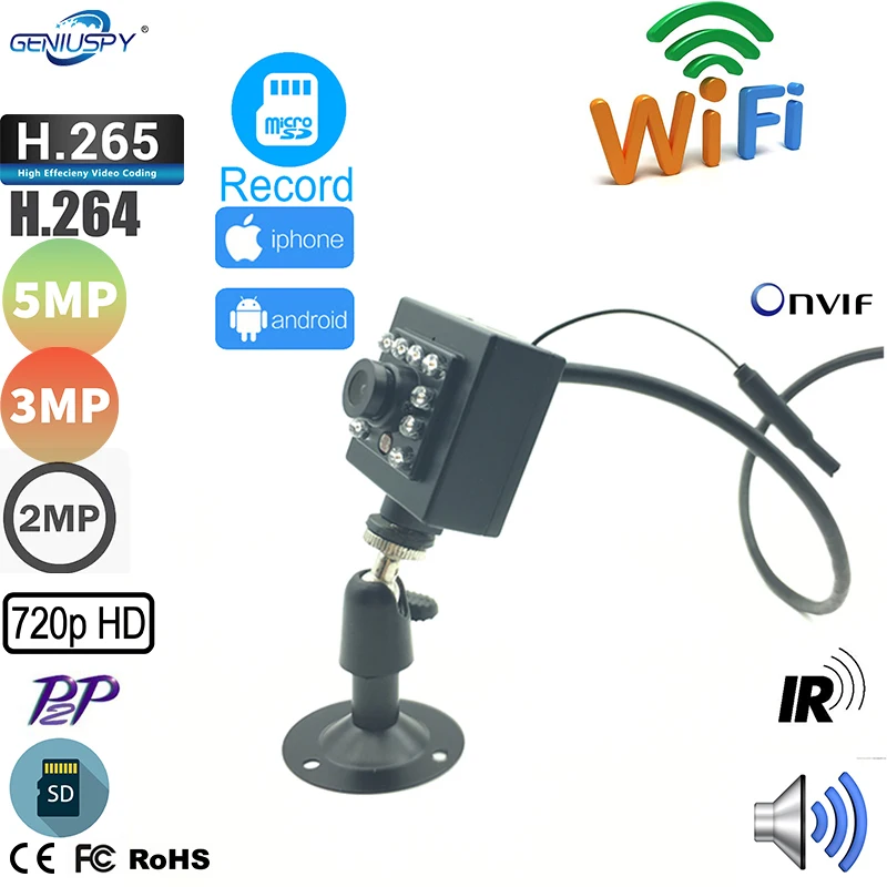 Камера видеонаблюдения Camhi Mini HD 720P 960P 1080P 3 Мп 5 беспроводная Wi Fi P2P Onvif сетевая ИК IP