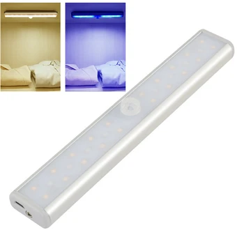 

Quality USB Rechargeable 1000mAh Smart Motion Sensor LED Night Light UV Sterilizing Light Fit For Shoe Case Cabinet Wardrobe
