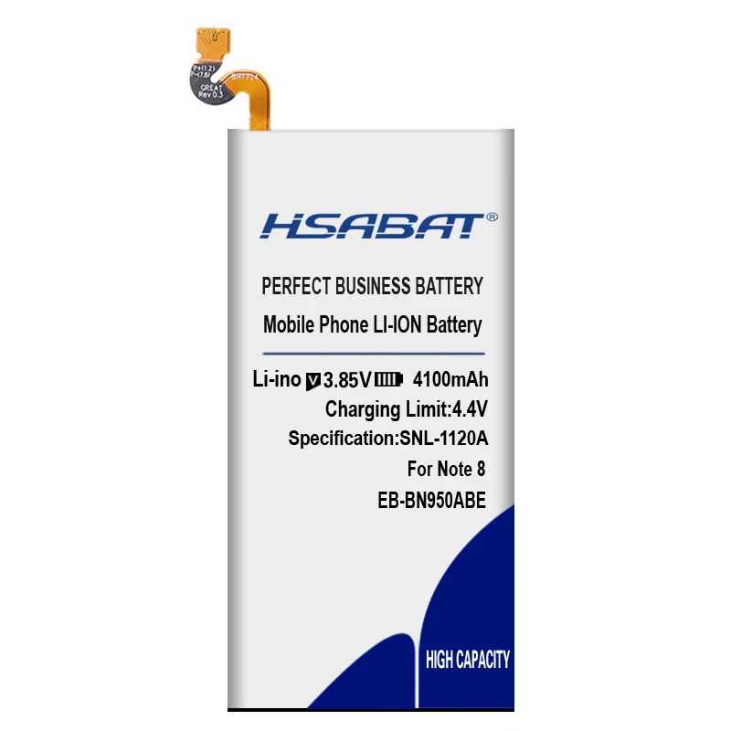 HSABAT EB-BN950ABE 4100 мА/ч, Батарея для samsung GALAXY Note8 Note 8 N9500 N9508 N950D N950F N950FD N950J N950N N950U N950W