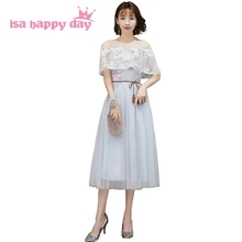 Robe de soiree/, серое, xs, скромное платье для девочек, милое, 16, с открытыми плечами, длиной до колен, бальное платье для подростков, платья для выпускного вечера Под$50, W4307