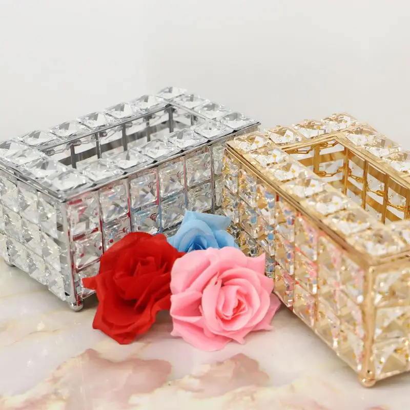 Tissue Box Holder Crystal Cube Napkin Dispenser Bedroom Office Hotel Cafe Coffee 4 Size | Дом и сад
