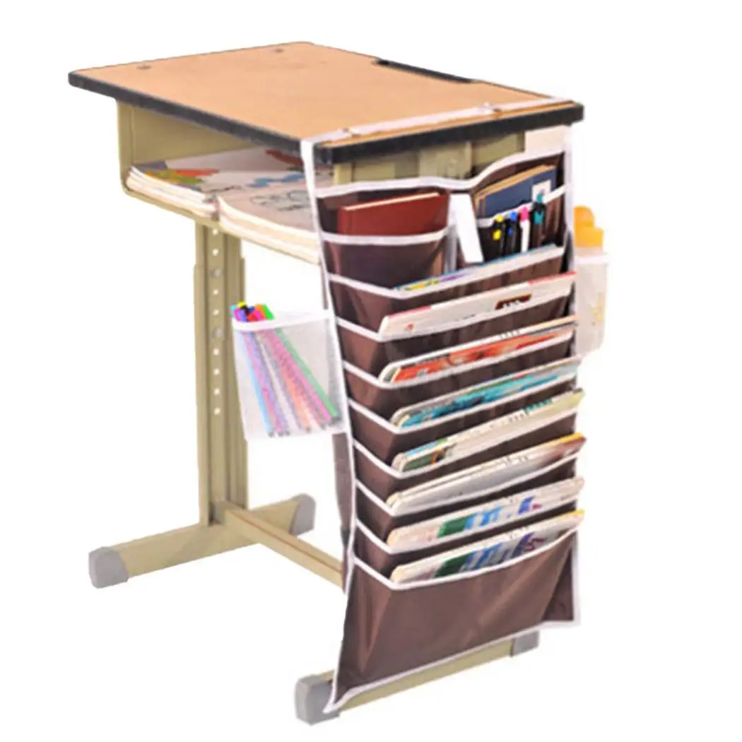 

Student Desk Pocket Organizer Hanging Holder Book Table 40-55 cm Storage Bag Pouch