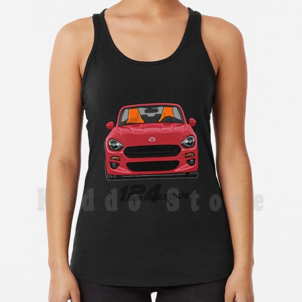 Canottiere Fiat 124 Spider-Red Canottiera 100% Cotone Fiat 131 Abarth 695 Fiat Abarth 595 2019 Fiat 124 Spider A112 Fiat