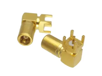 

10pcs Connector SMB female jack solder PCB mount RF COAXIAL right angle