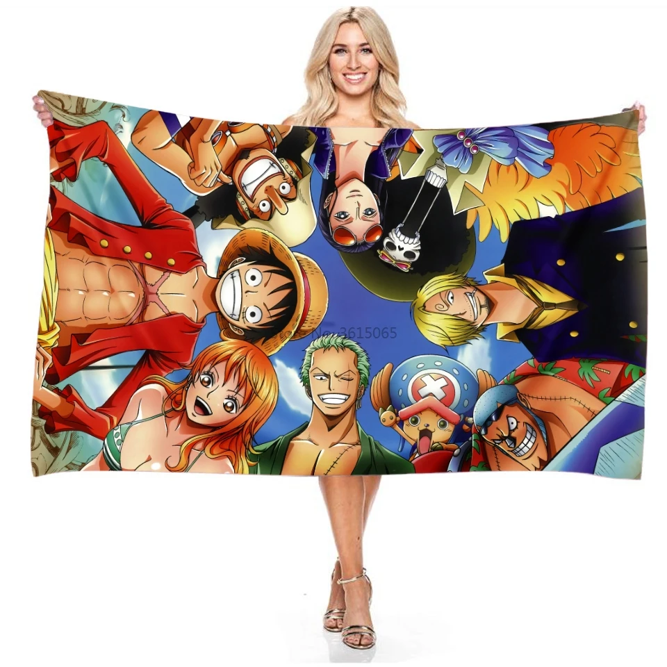 日本のアニメの猿d 子供と大人のためのバスタオル ワンピース マイクロファイバービーチタオル 速乾性 Aliexpress