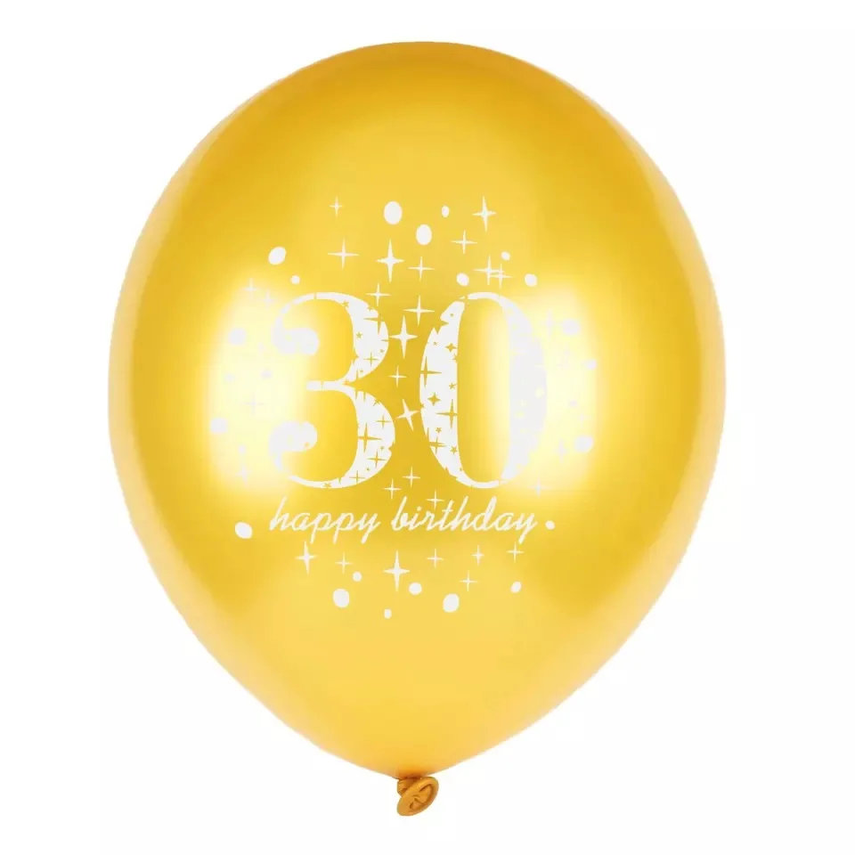 10 шт./лот праздничных воздушных шаров "пишу вам номер 16 18 30 40 50 60 70, 80, 90 лет, костюмы для дня рождения вечерние цифровой клипсы для воздушных шаров из латекса Globos - Цвет: Gold 30