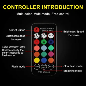 

Multi-Color Lights RGB 194 Remote Control For Car Parking Lights 3pcs/set