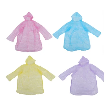 

EASY-10Pcs Disposable Hooded Poncho Emergency Raincoat Adult Camping Hiking Travel