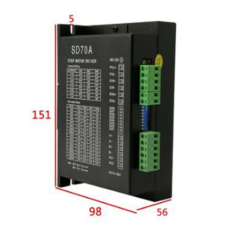 SD70A драйвер 57/86 2 фазный Драйвер шагового двигателя 7A AC/DC Универсальный с DSP