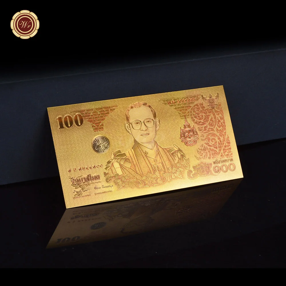 Банкнота Bhumibol Adulyadej тайский Золотой банкнот с позолоченным покрытием 2011 батов 84
