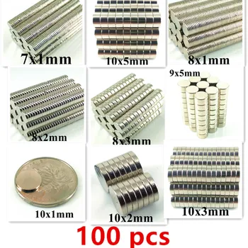 

100Pcs small Round Magnet 7x1 8x1 8x2 8x3 9x1 10x1 10x2 10x3 Powerful 10x5Mm 10X5 Super-Strong Ndfeb Permanent