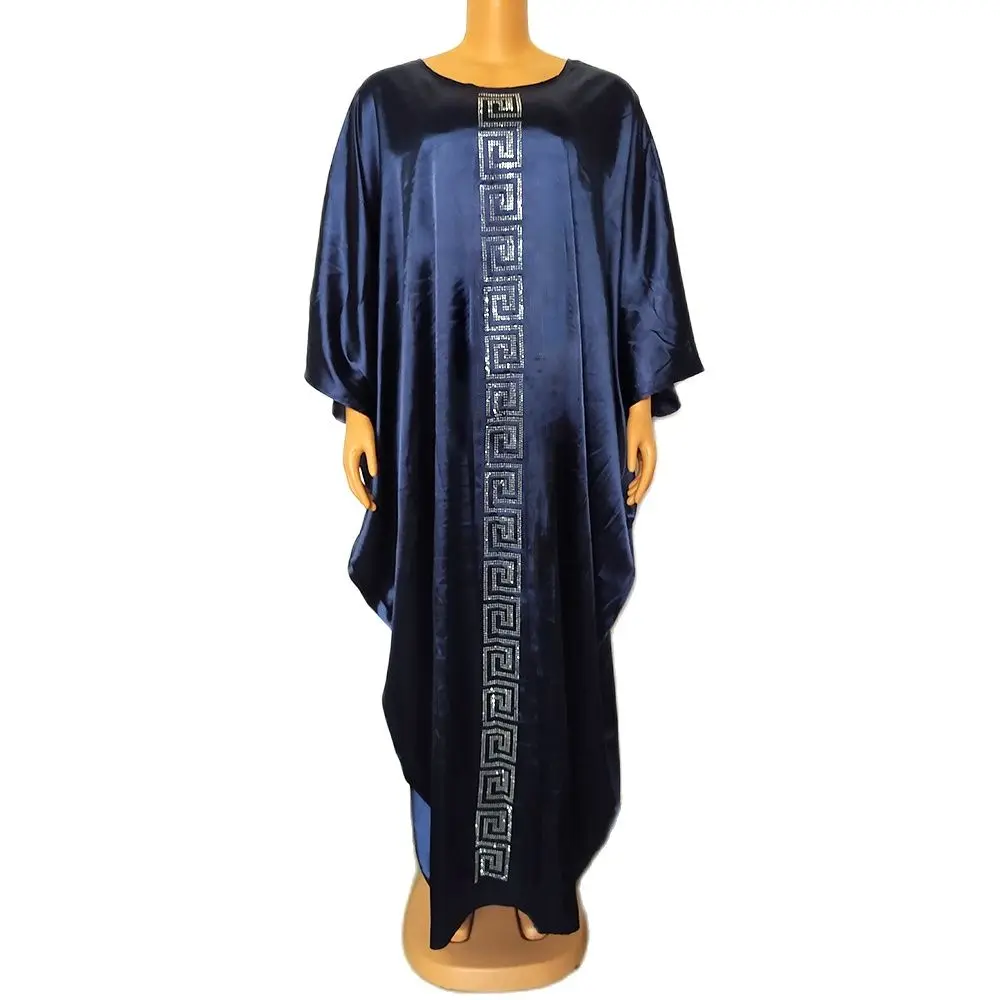 

Diamonds 2021 Boubou Africain Femme Long Bat Sleeve Robe Round Collar Loose Style Daily Maxi Vestidos Dresses For Women Abaya