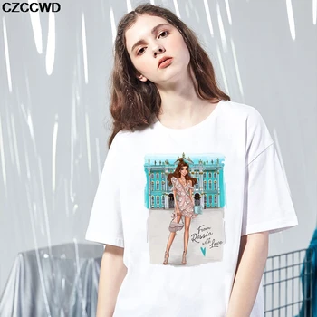 

CZCCWD Women Clothes 2019 Thin Section T Shirt Ulzzang Harajuku Fashion From Ruissa With Love Tshirt Leisure Hipster T-shirt Top