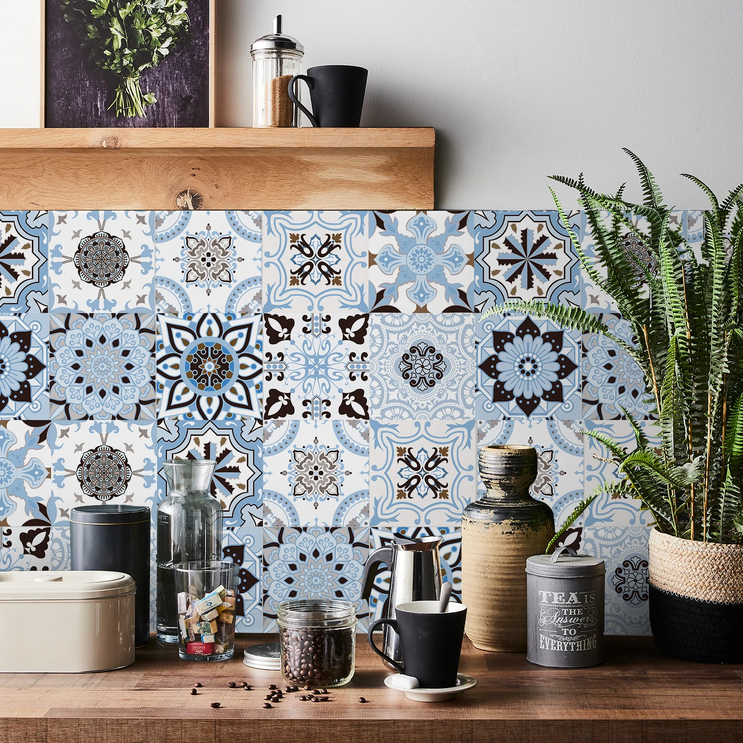 24 шт. самоклеящиеся наклейки для плитки Backsplash Кухня ретро 3d водостойкая