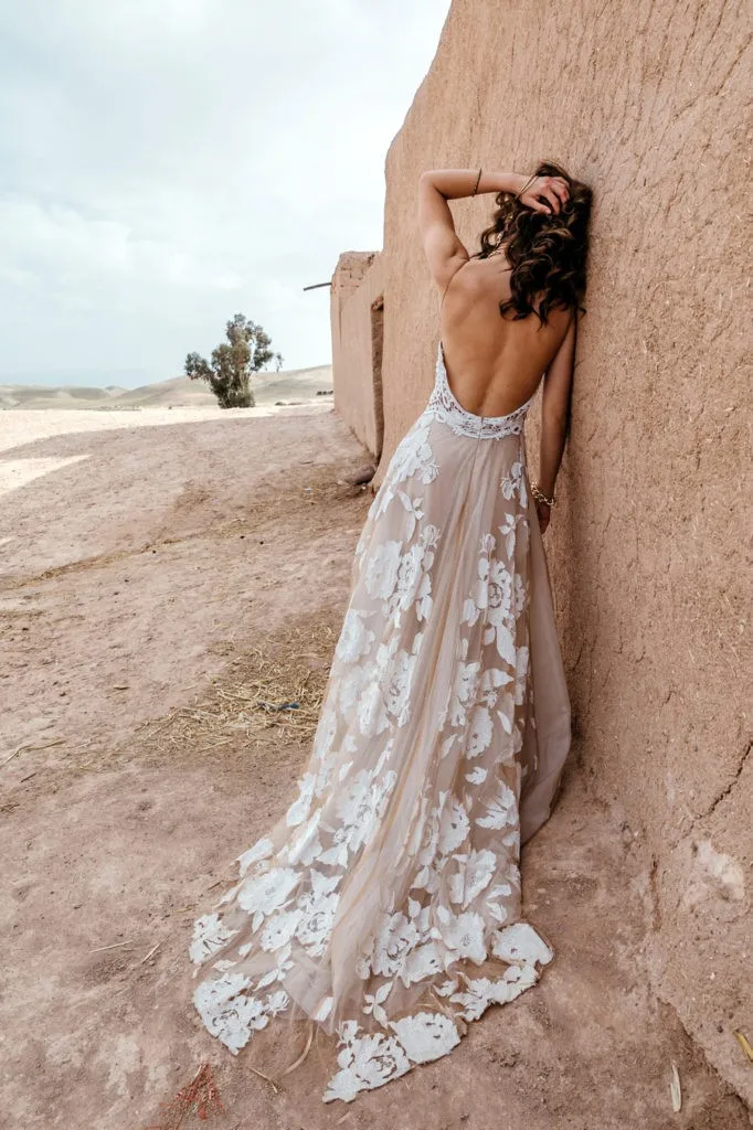 Винтажное богемное кружевное свадебное платье с лямкой на шее с открытой спиной пляжное Vestido De Noiva сексуальное свадебное платье в стиле бохо