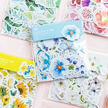 

8 Pack/lot Kawaii Japanese Decoracion Journal Diary Flower Stickers Adhesive Stickers Scrapbooking DIY Decoration Diary Stickers