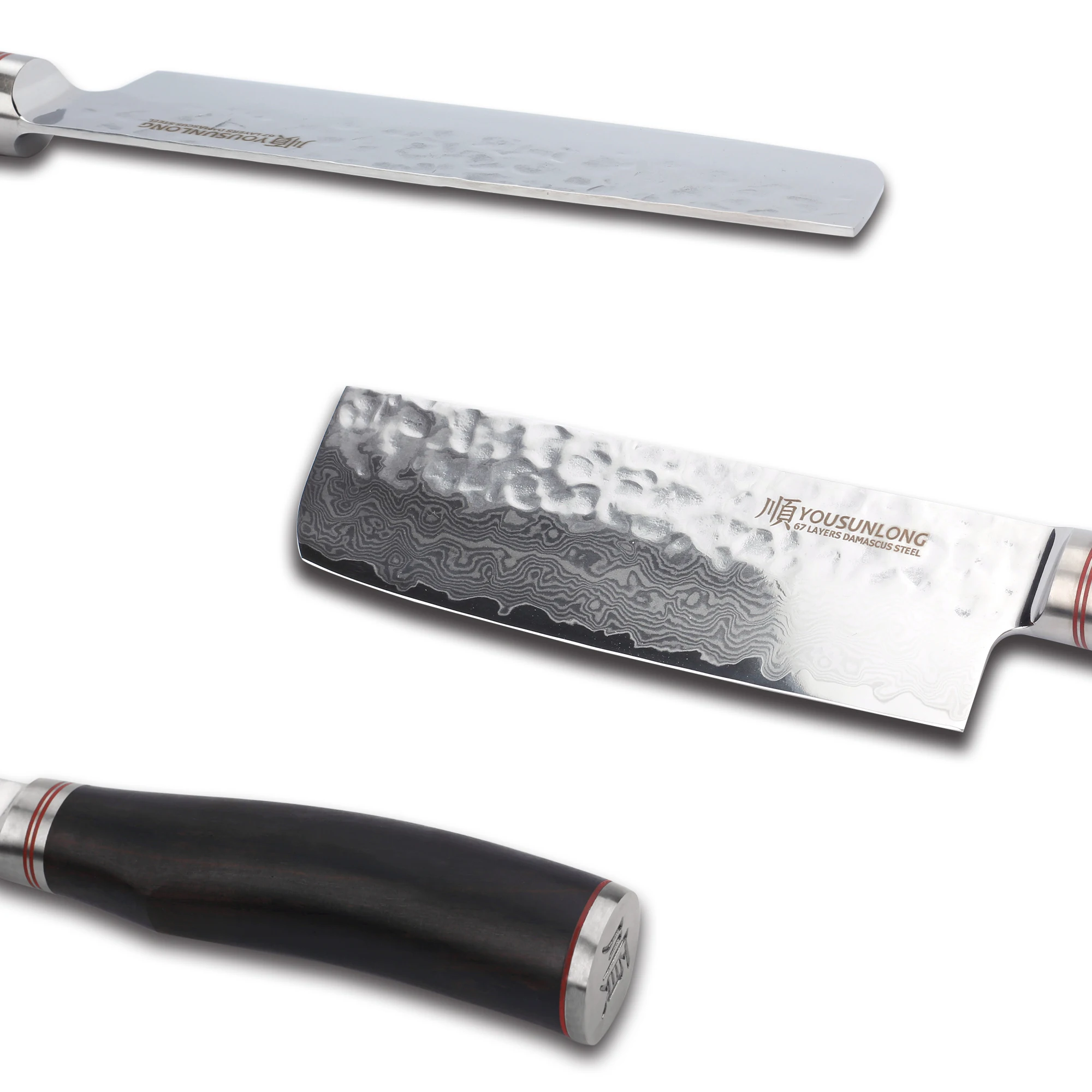 Youssunlong Nakiri 6 5 дюйма японская ручка Usuba VG10 из натурального черного дерева в Дамаске