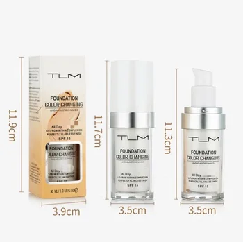 

Face Moisturizing Liquid Cover Concealer Colour Changing Warm Skin Tone Foundation Makeup Base Nude for Women