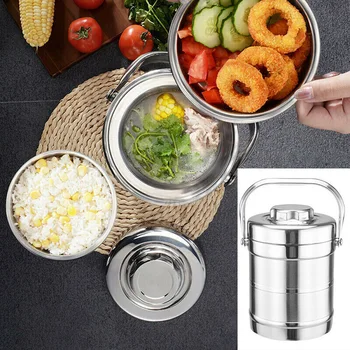 

1.4L 2-layers Stainless Steel Vacuum Insulation Soup Food Lunch Box For Travel