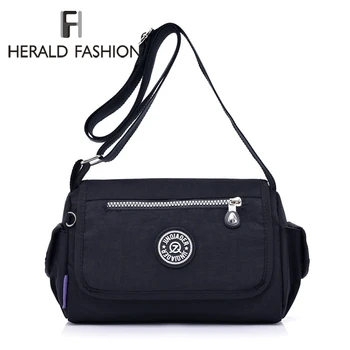 

Herald Fashion Women Solid 11 Colors Nylon Messenger Bags Female Shoulder Bag Waterproof Bags Classic Crossbody Handbags 2019