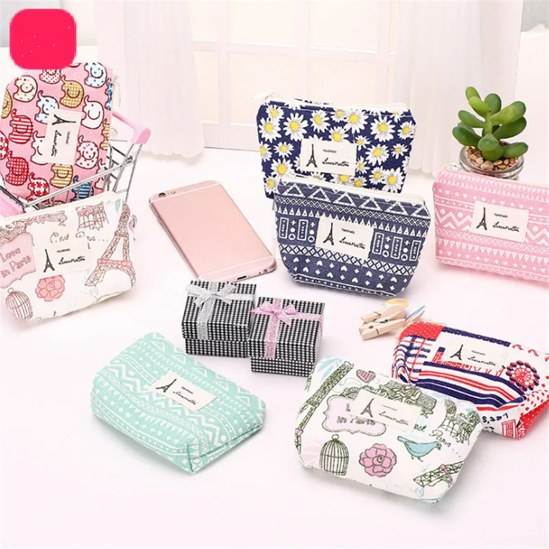 VOGVIGO Small Coin Purses Cute Zipper Cartoon Animal Floral Waterproof Girl Headset Line Purse Card Bag Clutch Wallet Key Bags