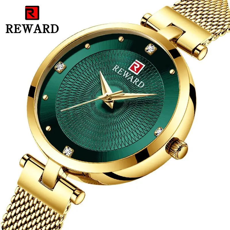 

REWARD Luxury Women's Bracelet Watches Water Resistant Quartz watches Elegant Ladies Watch Stainless Steel Strap Wristwatches