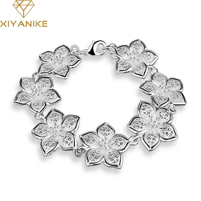 

XIYANIKE 925 Sterling Silver Trendy Elegant Rose Creative Bracelet For Women Wedding Couple Charming Handmade Jewelry Gift