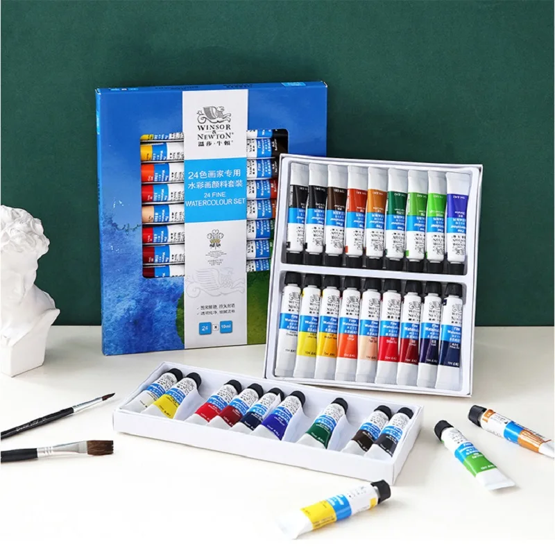 Winsor&Newton 12/18/24Color Professional Watercolor Paint Premium Water Color Pigment for Artist Painting Drawing Art Supplies