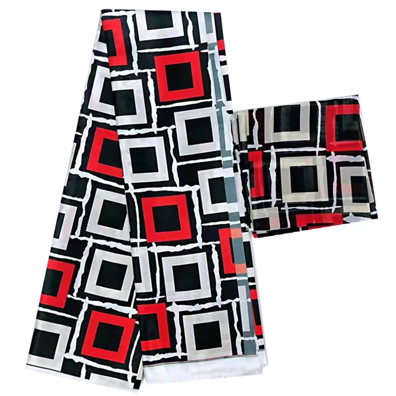 Африканский Шелковый воск ткань мягкий материал шифон шелковый атлас ткани шелковый воск для женского платья 4+ 2 ярдов