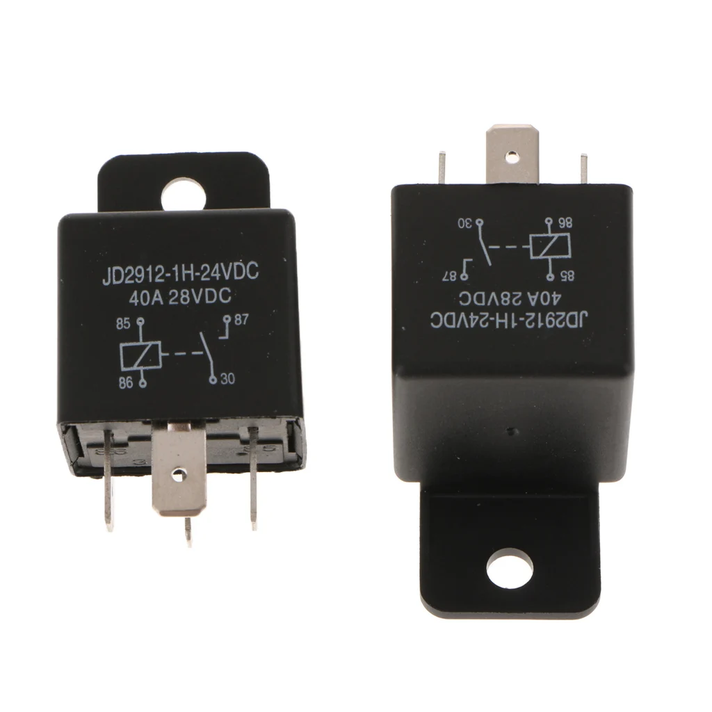 2Pcs Auto 4Pin Relay Relays Socket Control Device Waterproof 24V