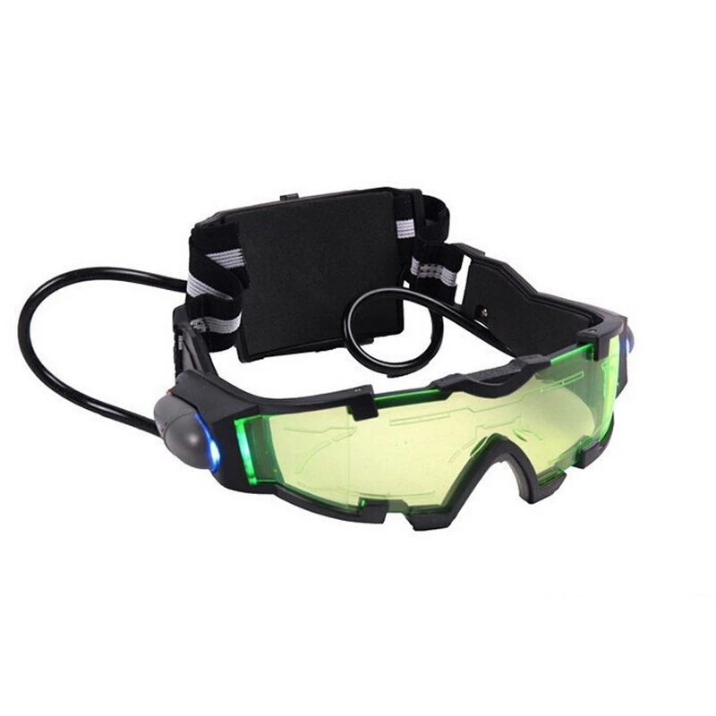 Night Vision Goggles Green Tinted Lens LED Lights for Outdoor Game Prop