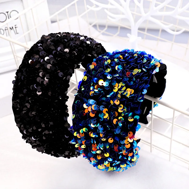 Vintage Fish scale Bright Sequins Hair Bands For Women Headband Hoop For Hair Accessories Girls bandeau cheveux haarband