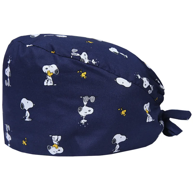 Print Scrub Cap 5 Медицинская Кепка s с принтом фламинго для женщин, хирургическая Кепка с эффектом потертости для защиты домашних животных, рабочие шапки, хлопок, тканевая Кепка с черепом, Новинка - Цвет: Print Scrub Cap 5
