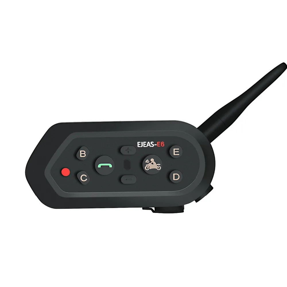 E6 Bluetooth Interphone Motorcycle headphone 1200m VOX MP3 GPS Helmet Speaker Metal Clamps Full Face Walkie 4