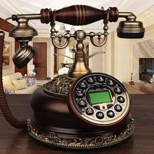 Античный телефон из цельного дерева, модный винтажный телефон/повторный набор номера