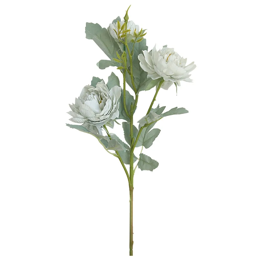 Розовый светло-голубой пион искусственный Западная роза цветок пион Свадебный букет домашний декор осень зима вечерние аксессуары# p8