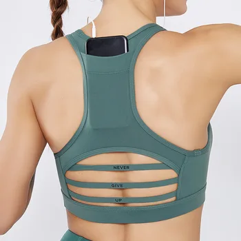 

Women Bra Fitness Jogger Straps Exercise Wirefree Padded Strappy Clothes High Impact Shockproof Push Up Bras Brassiere