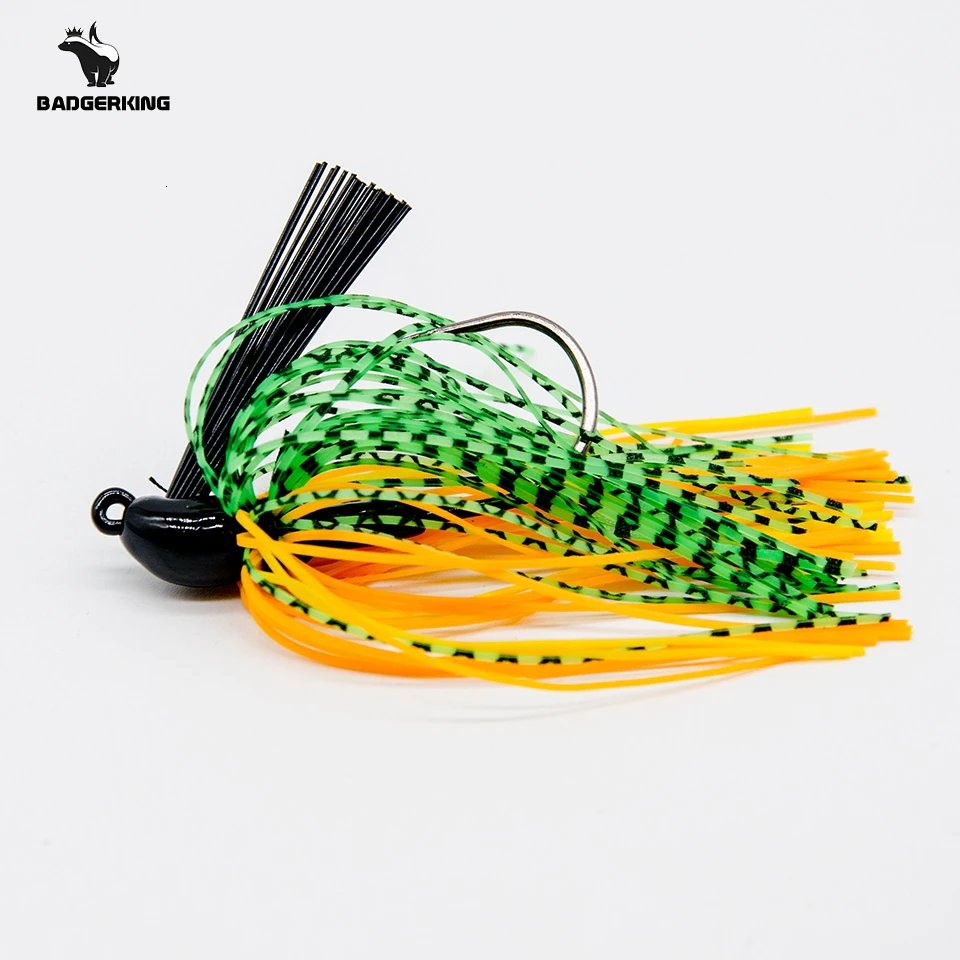 10g weedless Jig head fishing hooks with weed guard high carbon steel hook silicone skirt bass
