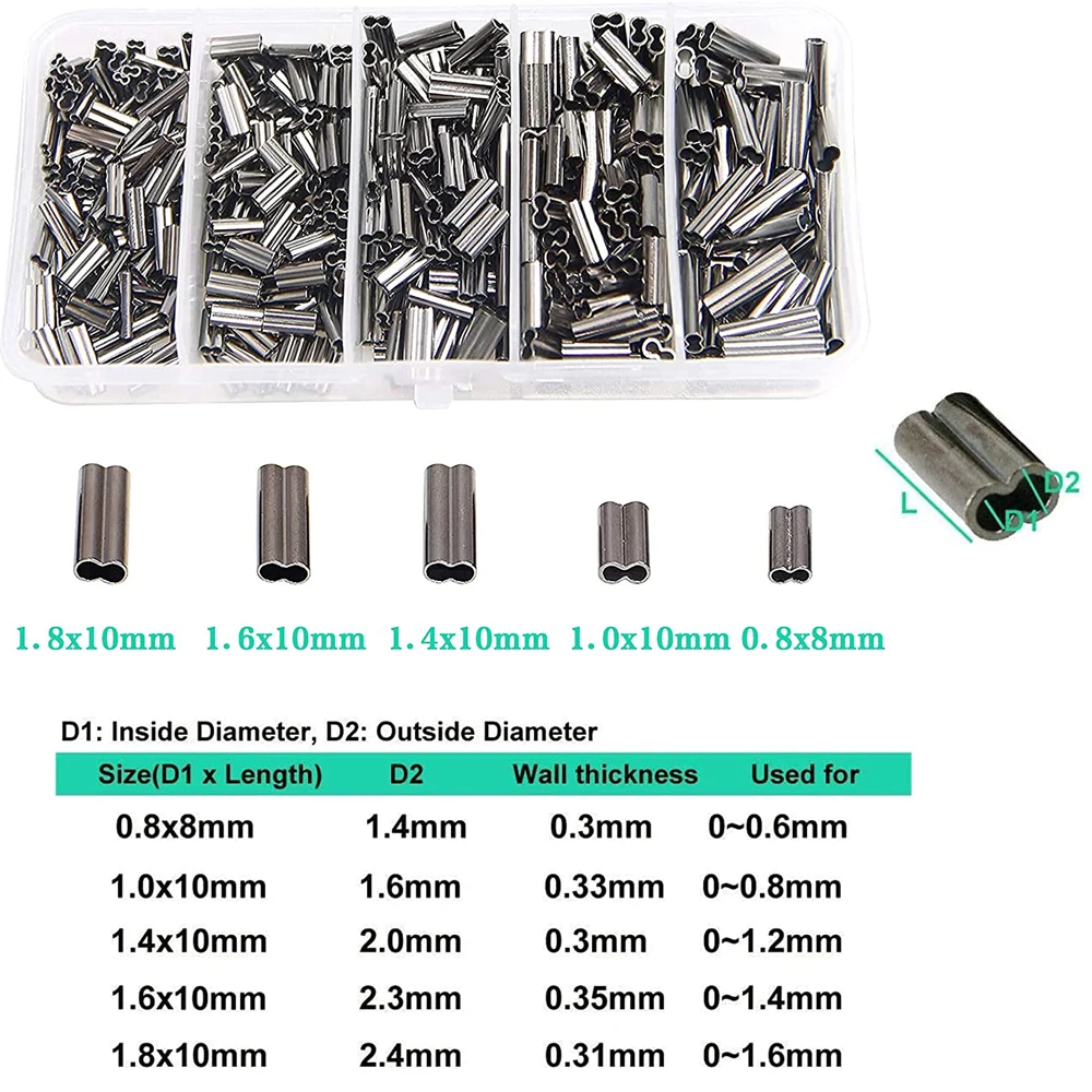 300 Manicotti Crimpatura In Alluminio – Connettore Singolo Per Linea E Tubi (8-10mm)