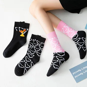 

Fashion Women Socks 1 Pair Long Socks Girls Cotton Colorful Novelty Women Heart Cute Socks Lady