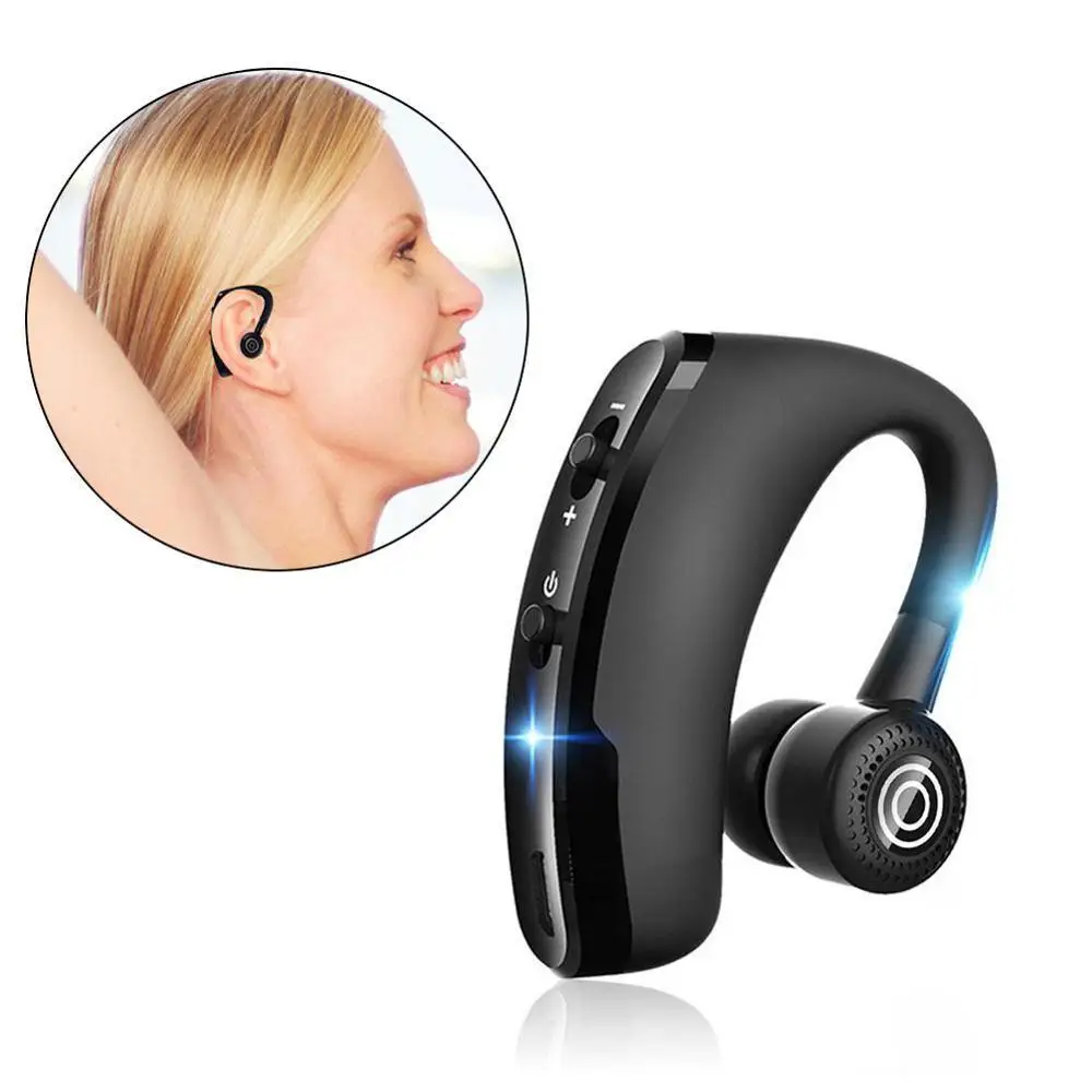 V9 Wireless Bluetooth Earphone Handsfree Noise Control Business Ear hook Headset with Mic Sport Music headphone For iPhone