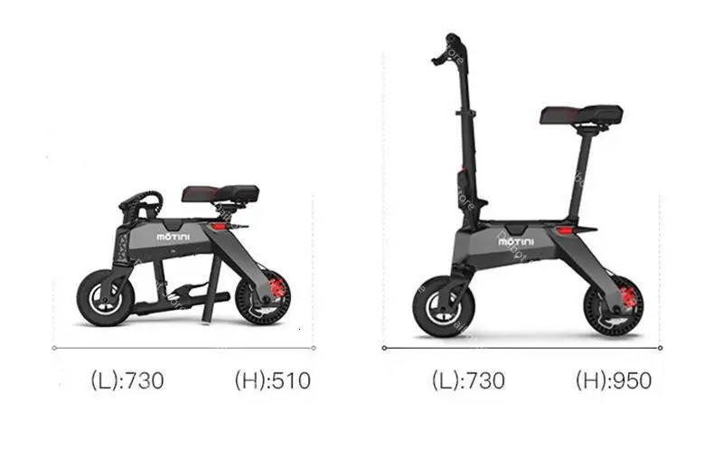 Mini Adult Electric Scooter 8 Inch 2 Wheels Electric Scooters 250W Protable Folding Light Electric Bike With Removable Battery (6)