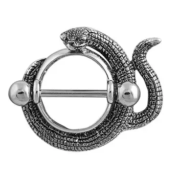 

Surgical Steel Entwined Snake Shape Nipple Ring Shield Body Piercing Jewelry