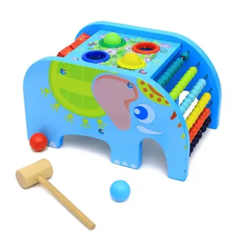 

Hot Children's Elephant Shape Box Wisdom Houses Knocking Table Matching Intelligence Box Learning & Education Toy Speelgoed