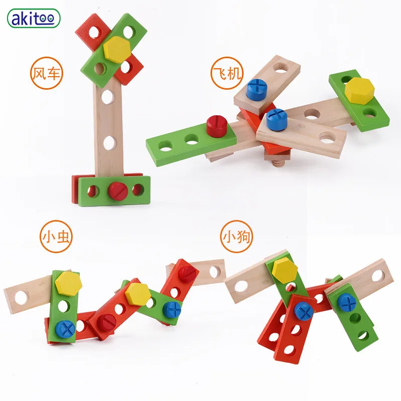 Akitoo DIY портативная головоломка моделирование деревянный детский игровой дом набор игрушек для мальчиков ремонт Умный набор инструментов#3235
