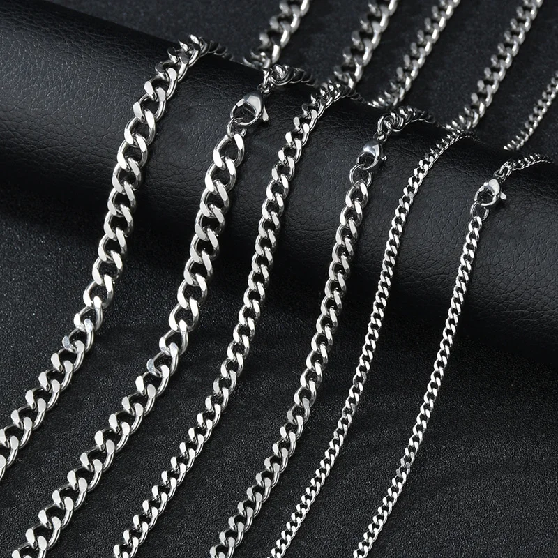 Basic Punk Stainless Steel 3,5, Curb Cuban Necklaces Women Black Gold Color...