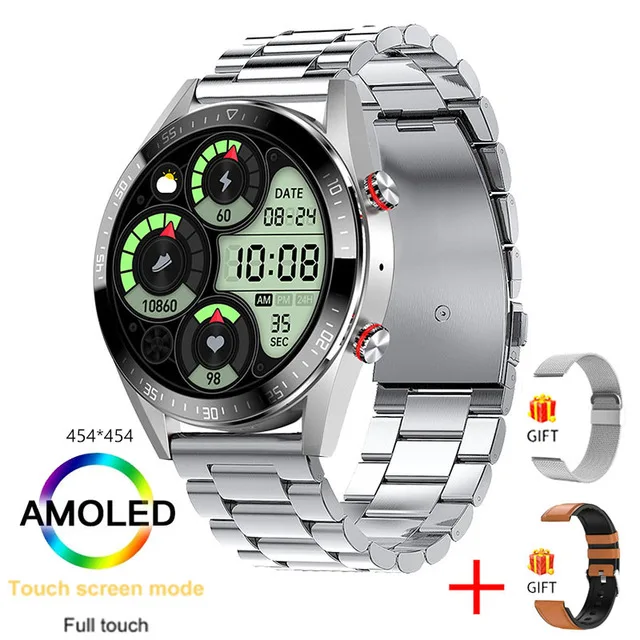 2022 New 454*454 AMOLED Screen Smart Watch Men Always Display The Time Bluetooth Call Local Music Smartwatch For Huawei Xiaomi 